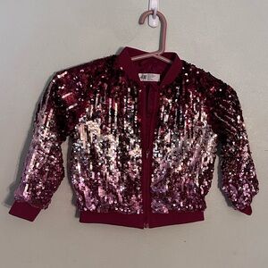 Little Girls Sequence Bomber Jacket 5T